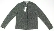 NEW! Eileen Fisher Organic Linen Cotton Grain Cardigan Black White Sz SMALL $278