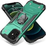OTOFLY for iPhone 12/12 Pro Phone Case, Protective Shockproof Rugged Military Grade Drop Protection Phone Mobile Cover with Kickstand - Teal
