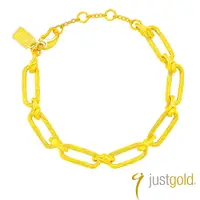 在飛比找蝦皮商城優惠-【Just Gold 鎮金店】蔡詩芸聯名款-簡約 黃金手鍊(