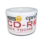 1200 x Epro Blank CD -R 52X media - Full Hub White GLOSSY Printable CDR