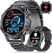 Smart Watch for Men Bluetooth Calls,1.39" HD Militarily Fitness Tracker with 100+Sports Modes,IP68 Waterproof,400mAh Sports Smart Watch for Android iOS Black