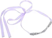 [Ipetboom] Sparkly Waist Ribbon for Casual and Formal Wear Unique Soft Purple Color Versatile Women Accessory for Dresses and Jeans