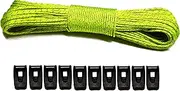 LiteOutdoors Guyline & Tensioner Kit - 1.8mm or 2.5mm Diameter - 60 or 100 feet - Ultralight Reflective Tent Cord, Lightweight Non-Slip Cord Adjusters. Camping Hiking
