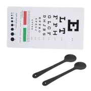 Pocket Eye Chart With 2pcs Occluder Double Sided Vision Eye Test Exams Chart DP3