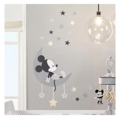 Disney Baby Mickey Mouse Gray & Yellow Celestial Wall Decals by Lambs & Ivy