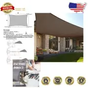 12' x 12' Rectangle Sun Shade Sail - UV-Resistant Canopy for Outdoors