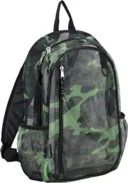 Eastsport Gym Mesh Backpack See Through Semi Transparent with Camo/Black