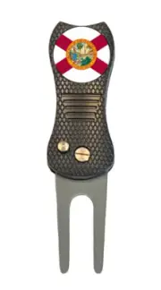 Florida State Flag Golf Ball Marker + Premium Switchblade Divot Tool