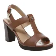 Giani Bernini Women's Paulette Block Heel Platform Dress Sandals Brown Size 8