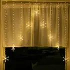 Stockholm Christmas Lights LED Curtain Lights Snowflakes 339 LEDs 9pc Gold