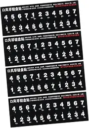 Hoement 4pcs Keyboard Stickers for Easy Practice Pitch Labels for Key Safe Lightweight Stickers for Beginners