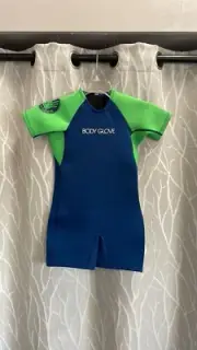 BODY GLOVE CHILD WETSUIT SPRINGSUIT FOR CHILD 4-6 LARGE BLUE GREEN WATER NEW
