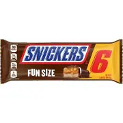 SNICKERS CANDY BARS CHOCOLATE SNACK TIME FUN SIZE 6 CT EACH (1)