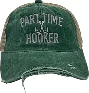[Crazy Dog T-shirts] Part Time Hooker Hat Funny Fishing Graphic Novelty Trucker Cap