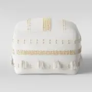 Square Pouf Lory 18"x18" Textured Upholstered (5 Colors) Foam Frame