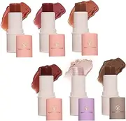 Balee 6 Colors Face Cream Blush Sticks Multi Cream Contour Stick Makeup Set Facial Contour Foundation Stick Create Long Lasting and Lightweight Finishing for Cheeks,Eyes,Lips