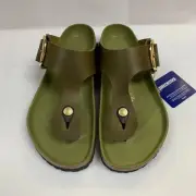 Birkenstock New w/ Box Gizeh Big Buckle Olive/Green Olive Oiled Exquisite Narrow