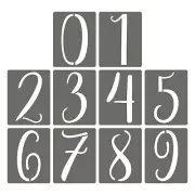 8 Inch Large Plastic Number Stencils, 10 Pcs, Wood, Party