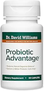 Dr. David Williams' Probiotic Advantage Supplement with 7 Unique Strains and Patented Technology to Deliver Probiotics Alive (30 Caplets)