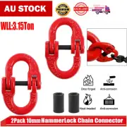 2× 10mm HammerLock Chain W.L.L 3.15Ton Connector Connecting Link 4X4 joiner 4WD