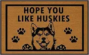BinHang Indoor Welcome Mat, Door Mats Indoor Entrance Fabric Hope You Like Huskies Traps Sand and Dirt Well (18"X30")
