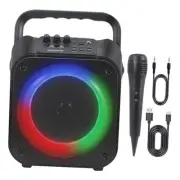 MHT778 Portable Karaoke System w/Lights, Bluetooth, 12W Output, USB/Micro