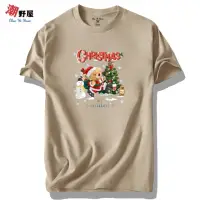 在飛比找momo購物網優惠-【潮野屋】聖誕熊先生 聖誕節 T恤 短袖上衣 衣服 潮T 男