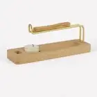 Wooden Tray Incense Burner Holder Brass Incense Stick Holder for Relaxation