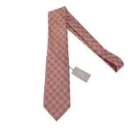 Tom Ford NWT Neck Tie in Salmon Pink/White/Black Check 100% Silk Made in Italy