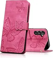 [CXTcase] Case for Samsung Galaxy A35, Shockproof PU Leather Magnetic Flip Case Wallet Cover with Card Slots and Stand Feature, Phone Case for Samsung Galaxy A35, Rose Red