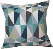 1Pc Geometric Pattern Throw Pillow Case Elegant Linen Pillow Cover for Sofa Couch and Bed Comfortable Invisible Zipper Design Style
