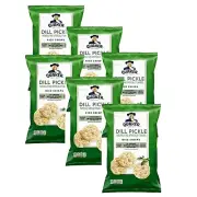 Quaker Rice Crisps DILL PICKLE 3oz 6 Bags Chips Snack Popped Not Fried Mini-Cake