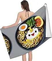 YANYU Egg Cup Noodle Ramen Print Large 52 x 32 in Bath Towel Highly Absorbent Quick Dry Versatile Bathroom Towel