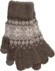 [undercover lingerie] Ladies Winter Fairisle Print Fluffy Gloves With Touch Screen Compatibility
