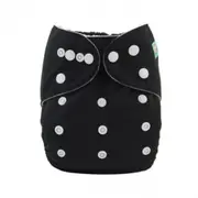 Alva Baby Solid Black Reusable Cloth Nappy