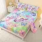 CVHouse Rainbow Butterfly Bed Sheets Sets Twin Size,Rainbow Butterfly Bedding...