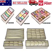 Grid Storage Box Wardrobe Organiser Drawer Compartments Box Sock Underwear Kit