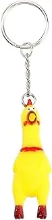 [JJLFresheners] Yellow Shrilling Screaming Chicken Keychain, Mini Rubber Squeeze Screaming Chicken, Gags and Practical Joke Pendant Keychain Prank Key Chain Novelty for Bags Keys Phones Keyrings, Keychains, Yellow, 1