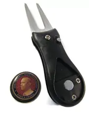 BALL MARKER GOLF SWITCHBLADE GOLF DIVOT TOOL 44th PRESIDENT BARACK OBAMA NEW