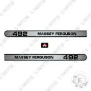 Fits Massey Ferguson 492 Tractor Hood Decals - Metallic Silver Vinyl!