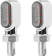 Motorcycle Indicators Turning For Y&AMAHA Motorcycle LED Signal Light 3Leds Indicator Light Amber 8mm Blinker Clignotant Turn(2 pcs silver)