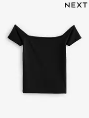 Black Jersey Textured Coord Top (E66486) | $14