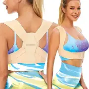 Vicorrect Posture Corrector Adjustable Upper Back Brace Peach Large/XLarge