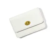 Pu Leather Women'S Purse Lightweight Retro Locking Multi-Layer Card Holder,White