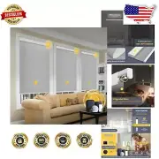 Upgraded Smart Blinds with Quiet Motor - 72" x 34" Gray Blackout Roller Shades