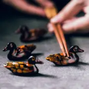 10Pcs Cute Chopstick Stand Ceramic Ware Duck Chopsticks Holder Rest Rack