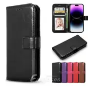 For iPhone 16 15 14 13 12 11 XR Pro Max Plus Leather Flip Wallet Case Cover OZ