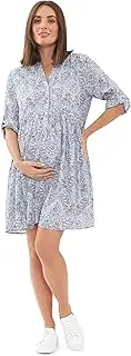 [Ripe] Maternity Celest Button Through Dress Lapis