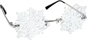 [ANDRESLAD] Unique Snowflake Glasses for Men Fashion Rimless Sunglasses Christmas Party Glasses