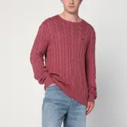 [Polo Ralph Lauren] Prune juice coloured cotton cable-knit jumper XL Burgundy